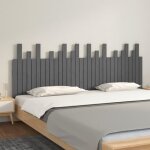 824780 vidaxl tte de lit murale gris 204x3x80 cm bois massif de pin