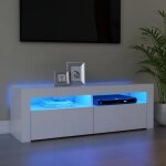 8365?{happy} meuble tv moderne avec led lumineuse - jille buffet bas multimdia blanc 120x35x40 solide ...