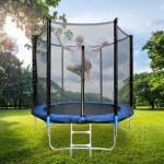 8ft � 244 cm trampoline de jardin enfants et adultes jeux dext�rieur avec filet de s�curit� couverture ...