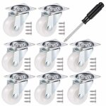 8pcs roulettes pivotantes pu roulette charge lourde en caoutchouc pour bricolage roulettes pour meubles ...