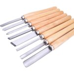 8pcs tour  bois ciseau ensemble outils de tournage menuiserie gouge biais inclinaison lance