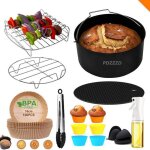 9 pcs accessoires pour airfryer [8 pouces] compatible avec ninja air fryer af180eu / 160eu philips 72l ...