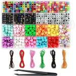 900pcs perles de bijoux - lettres color�es pour enfants bracelet en corde �lastique collier accessoires ...