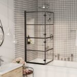 9435?sale hot?cabine de douche pliable esg 120x140 cm noir meuble 120 x 140 cm