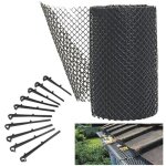 95331 grillage protege gouttiere wovte protective grids for gutters noirmatch avec 10 clous au sol