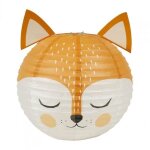 Abat - jour - ostaria - boule japonaise - renard - 35cm - orange - enfant