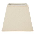 Abat - jour - carr - carr - beige - tissu - culot e14 - base 14 cm