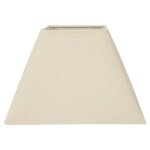 Abat - jour - carr - beige - tissu - culot e27 - base 27 cm