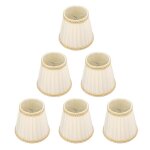 Abat - jour - salalis - petit abat - jour  clipser - tissu - e14 - 6 pices - blanc