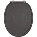 Abattant wc - gelco - north noir - mdf fsc - frein de chute - charni�res m�tal graphite bross�