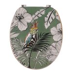 Abattant wc en bois 18 pouces - couvercle design - tendance - jungle fever kaki