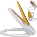 Abattant wc à fermeture en douceur pour adulte - enfant blanc jaune Abattant wc à fermeture en douceur pour adulte - enfant blanc jaune