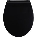 Abattant wc avec frein de chute de r�sine thermodurcissable plat noir