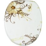 Abattant wc avec frein de chute et lib�ration rapide fleur - montage facile par le haut