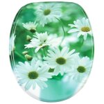 Abattant wc - grande s�lection - marguerites - bois - finition de haute qualit� - vert