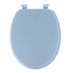 Abattant wc en bois 18 pouces - attaches plastiques - tendance - bleu clair