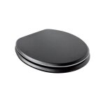 Abattant wc noir / chrome - mdf fsc - charni�res frein de chute - gelco