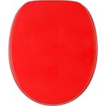 Abattant wc rouge - finition de haute qualit� - charni�res robustes - fixation facile