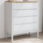 Commode - v geby - floro - bois de pin massif - 4 tiroirs - blanc