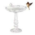 Relaxdays abreuvoir oiseaux fonte de fer dcoration jardins style antique mangeoire sur pied 40 cm de ...