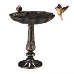 Relaxdays abreuvoir oiseaux fonte de fer dcoration jardins style antique mangeoire sur pied 40 cm de ...