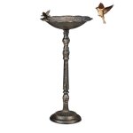 Relaxdays abreuvoir en fonte bain avec pied pour oiseaux sauvages jardin design antique 745 cm de hautbronze ...