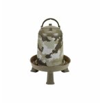 Abreuvoir poule en plastique eco 5l camouflage avec pieds - gaun vert