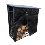 tagre  bches toit inclin - capacit 3 stres - longueur 186 cm - abri bois range buches extrieur ...