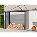 Abri bches mtal en acier galvanis effet bois 327 m3 - 4 stres - l242 x p89 x h190 cm - winwood