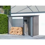 Abri bches mtal avec rangement en acier galvanis 349 m3 - 2 stres - l282 x p109 x h168 cm - dorwood ...