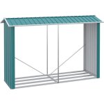 Abri bches de stockage pour bois de chauffage - 240l x 86l x 160h cm - tle acier galvanis vert 240x86x160cm ...