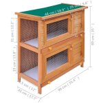 Cage clapier exterieur en bois pour lapins - hb007 - marron - extérieur - taille 90x45x89cm Cage clapier exterieur en bois pour lapins - hb007 - marron - extérieur - taille 90x45x89cm
