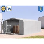 Abri hangar - toolport - 8x12 m - pvc 720 g / m� - anti - feu - portes � fermeture eclair