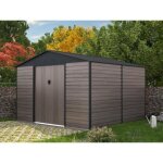 Abri de jardin mtal en acier galvanis effet bois gris 1098 m - adelmo