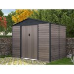 Abri de jardin mtal en acier galvanis effet bois gris 540 m - adelmo