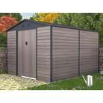Abri de jardin mtal en acier galvanis effet bois gris 894 m - adelmo