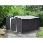 Abri de jardin m�tal en acier galvanis� gris 125 m� - manso