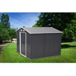 Abri de jardin m�tal en acier galvanis� gris 66 m� - manso