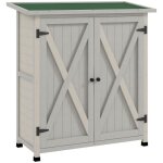 Abri de jardin armoire de jardin sur pied dim. 110l x 55l x 117h cm 2 tagres 2 portes toit bitum bois ...
