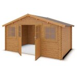 Abri de jardin bois ourano 11. 87 m� trait� autoclave teinte marron