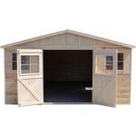 Abri de jardin en bois 20 m timbela - avec plancher imprgn - pin / pica - 246x518x420 cm - m333 ...