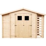 Abri de jardin en bois 353 m + 097 m + 097 m timbela m389 + m389g - i206 x l328 x h218 cm - plancher ...