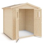 Abri de jardin bois trigano 4 m� avec porte simple et panneaux robustes pour prot�ger et organiser votre ...