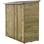 Abri jardin bois adossable lipki - 1. 79 x 0. 9 x 1. 78 / 1. 87 m - 1. 61 m� - 12 mm - avec plancher