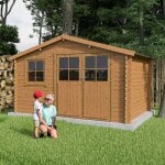 Abri de jardin bois marron 105 m2 saturne Abri de jardin bois marron 105 m2 saturne