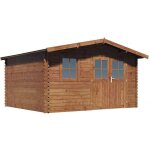 Abri de jardin en bois trait� marron autoclave valmont - 14 m� - 28 mm