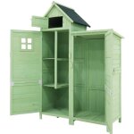Abri de jardin en bois de sapin armoire de jardin avec toiture en pvc vert 1185 x 543 x 173 cm