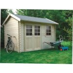 Abri de jardin en bois solid arles 358x238cm - toit traditionnel - couleur beige Abri de jardin en bois solid arles 358x238cm - toit traditionnel - couleur beige
