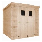 Abri de jardin en bois - timbela - m309 - h200 x 204 x 204 cm - ep. 19 mm - pin / �pic�a