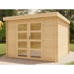 Abri de jardin en bois avec toit plat 986 m paisseur 28 mm - lotavi
